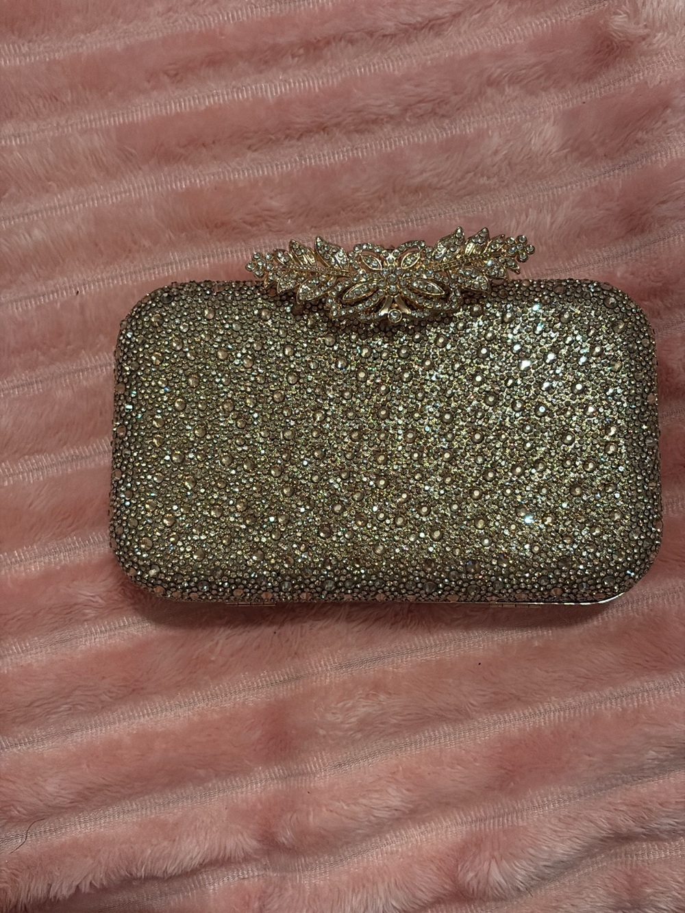 Sparkling Gold Crystal Evening Clutch